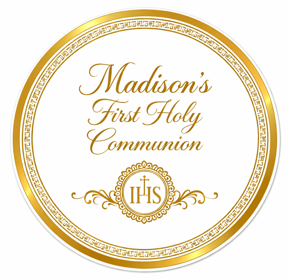 First Holy Communion Edible Cake Topper – Personalised -Icing or Wafer Card