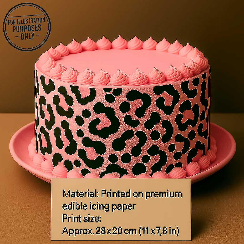Pink Leopard Print Pattern Edible Cake Wrap – A4 Icing Sheet