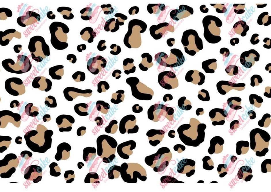 Beige Leopard Print Pattern Edible Cake Wrap – A4 Icing Sheet – Classic Print