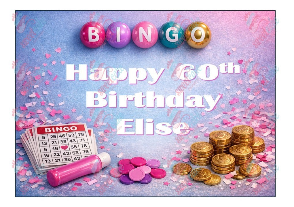 Bingo Edible Cake Topper – Perfect for Bingo Lovers!