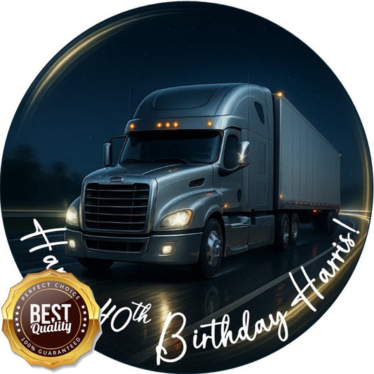 Personalised HGV Truck Articulated Lorry Edible Cake Topper Perfect fo