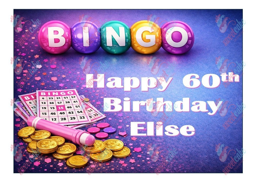 Bingo Edible Cake Topper – Perfect for Bingo Lovers!