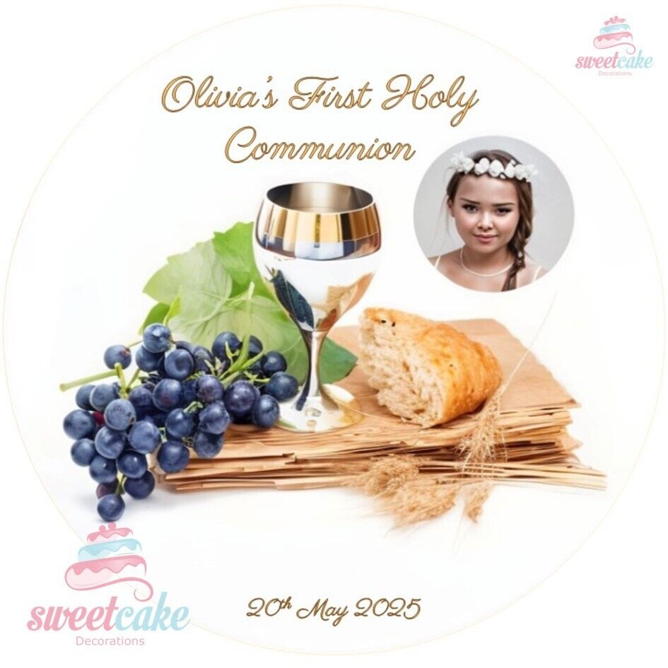 1st Holy Communion Girl | Edible Cake Topper Your Own Photo