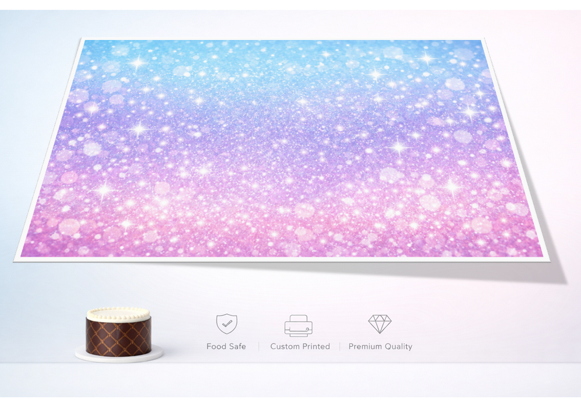 Glitter Sparkle Cake Wrap – A4 Edible Icing Sheet