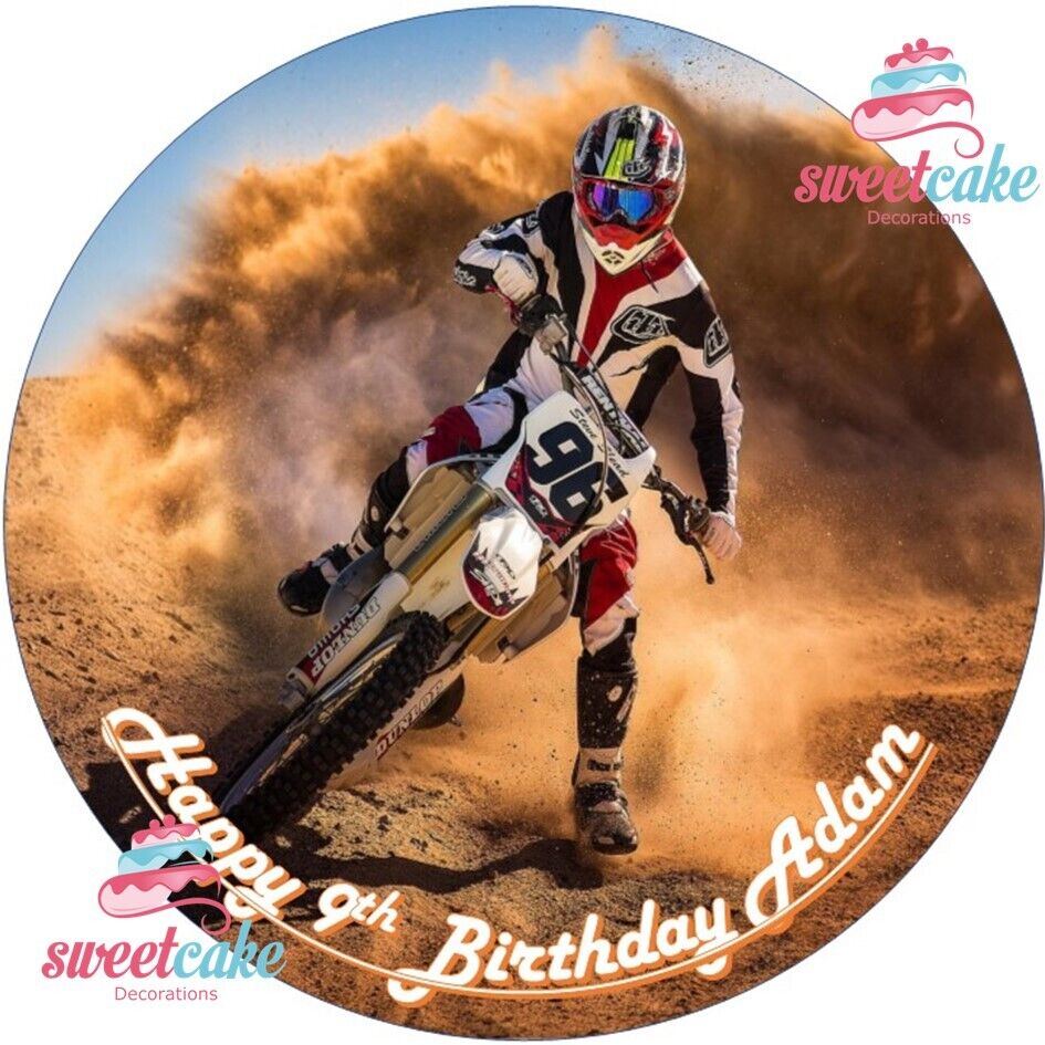 Superbike Motorbike Cake Topper | Personalised Edible Icing Sheet or Wafer Card