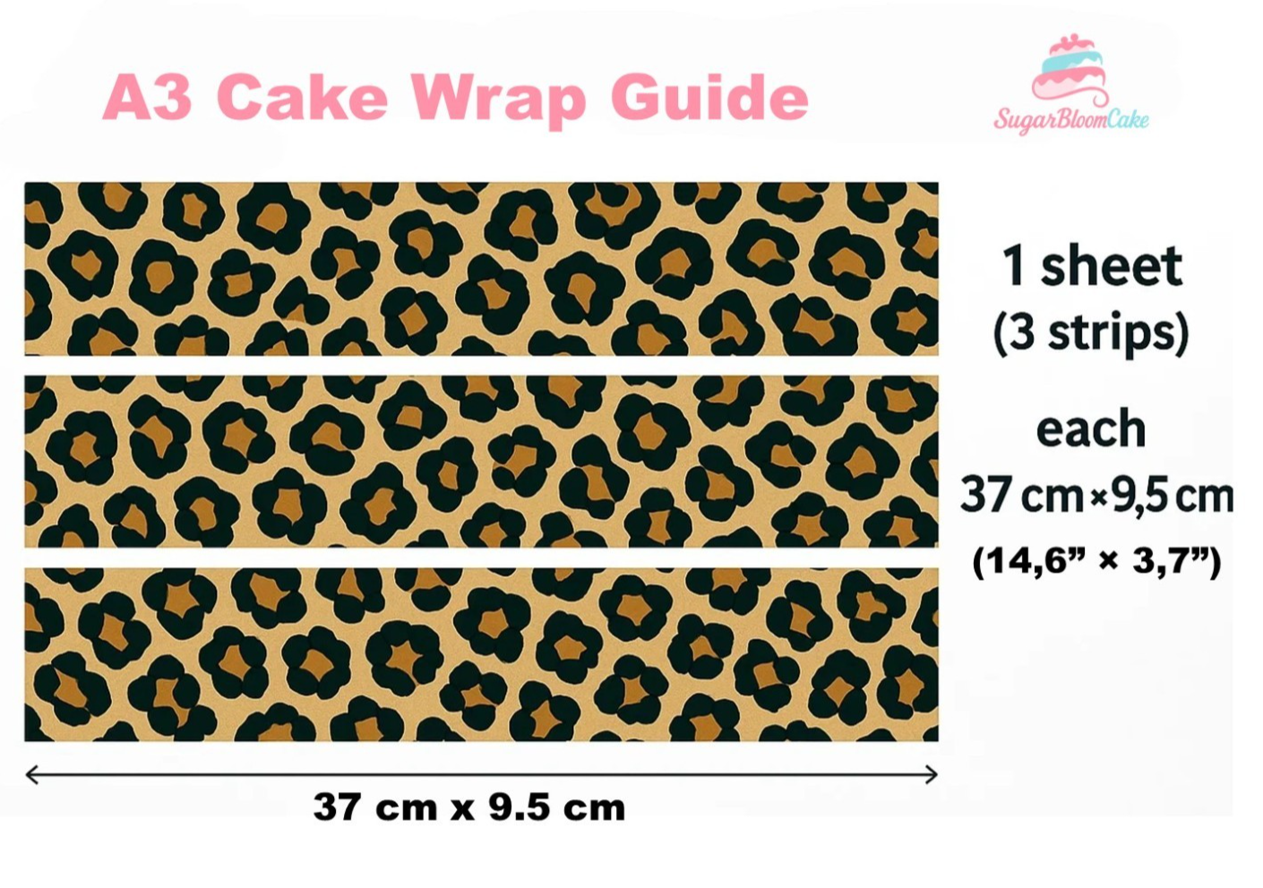 Classic Leopard Print Pattern Edible Cake Wrap – A3 Size Icing Sheet