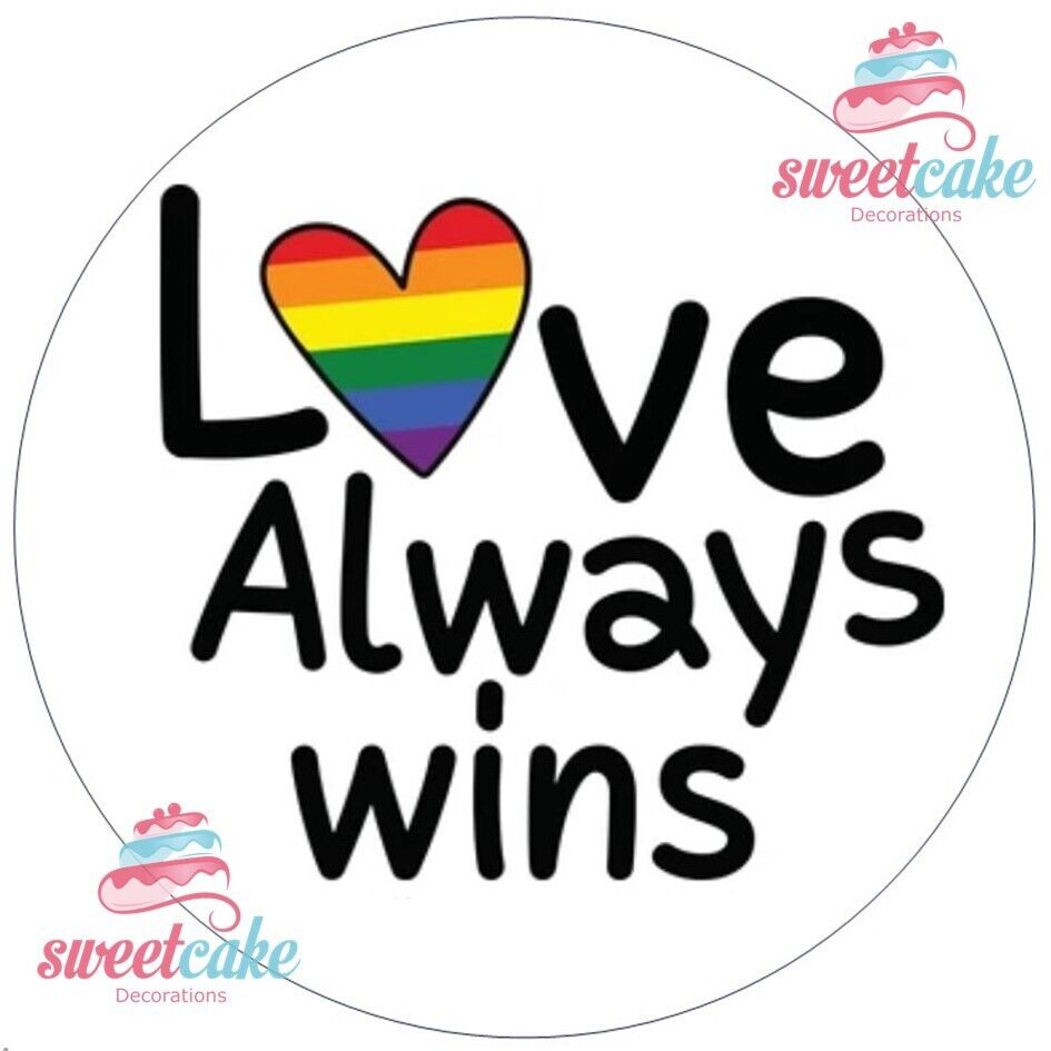 Love is Love LGBT | Personalised Edible Cake Topper on Icing Sheet or Wafer Card