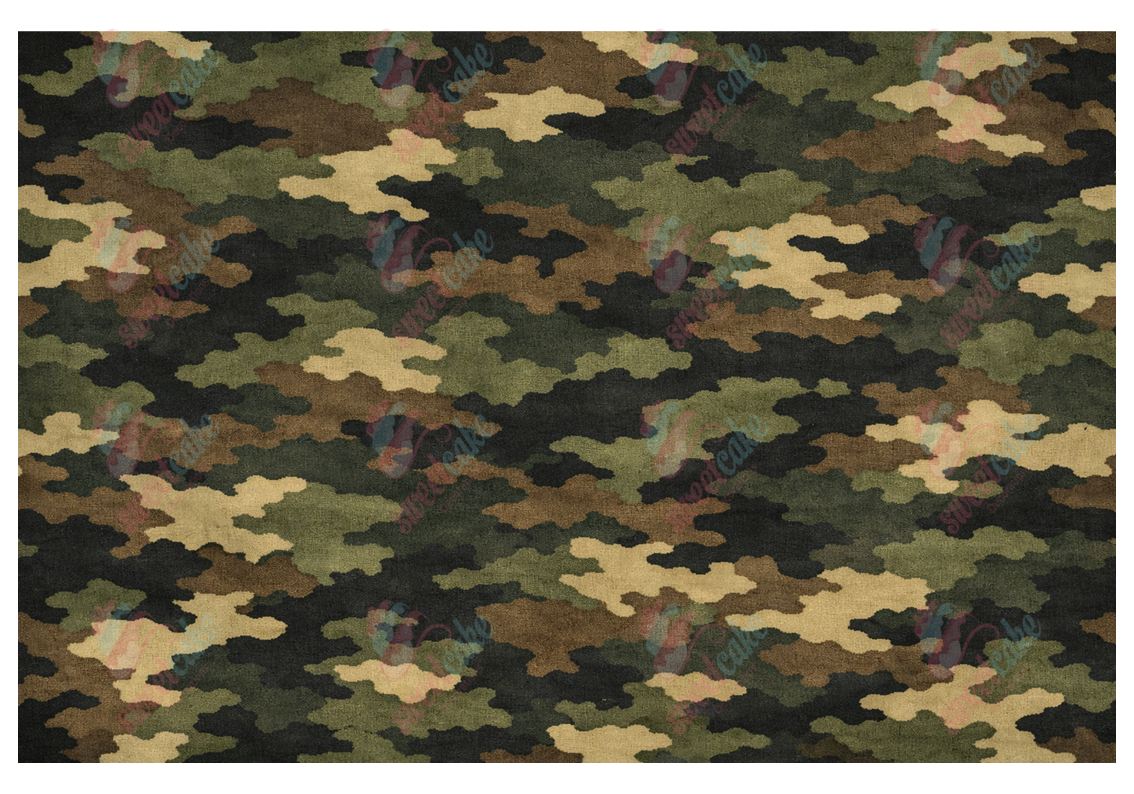 🪖 Military Camouflage Cake Wrap – A4 Edible Icing Sheet