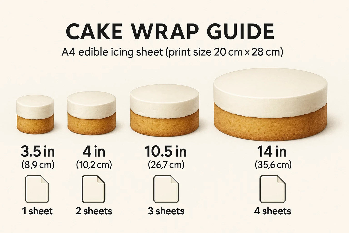 Minimal Black & White Leopard Print Pattern Edible Cake Wrap – A4 Icing Sheet