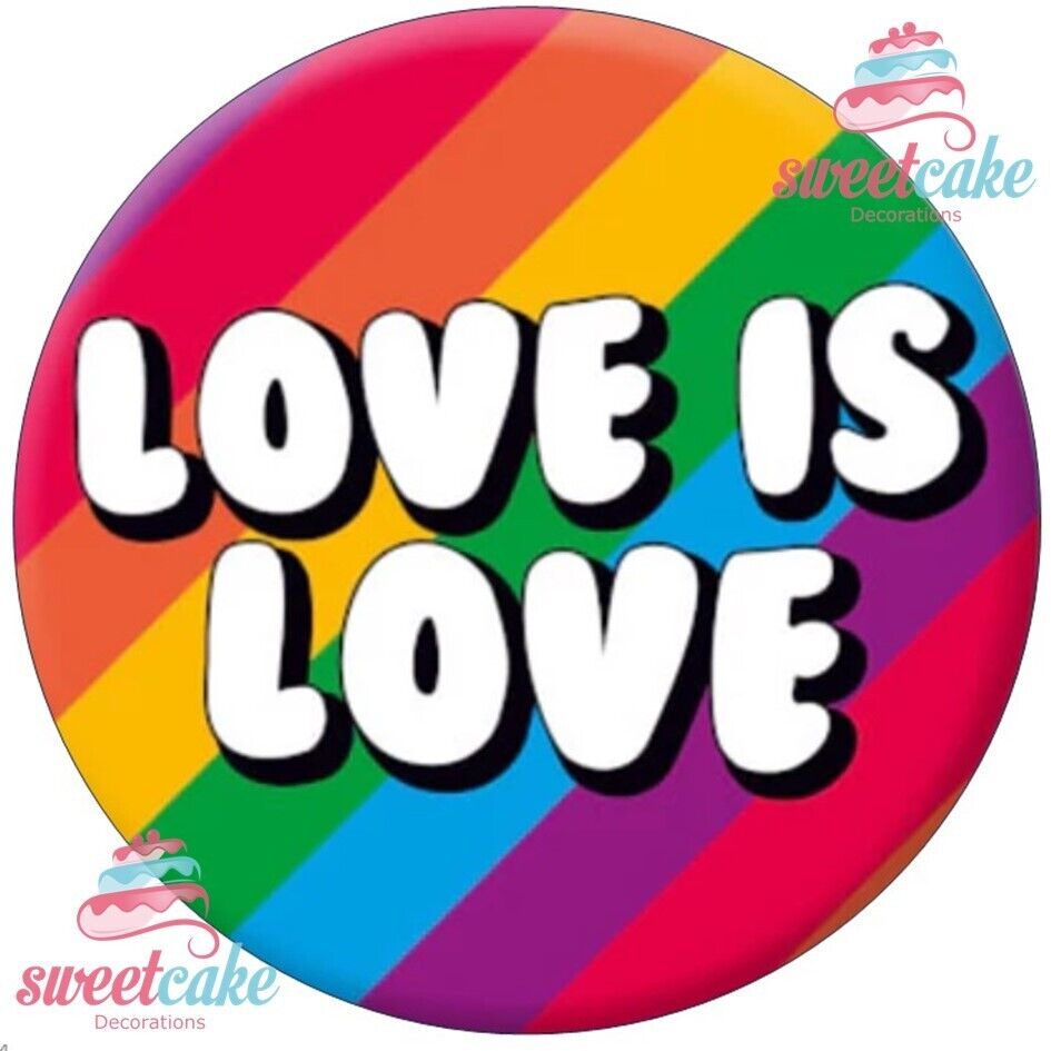 Love is Love LGBT | Personalised Edible Cake Topper on Icing Sheet or Wafer Card