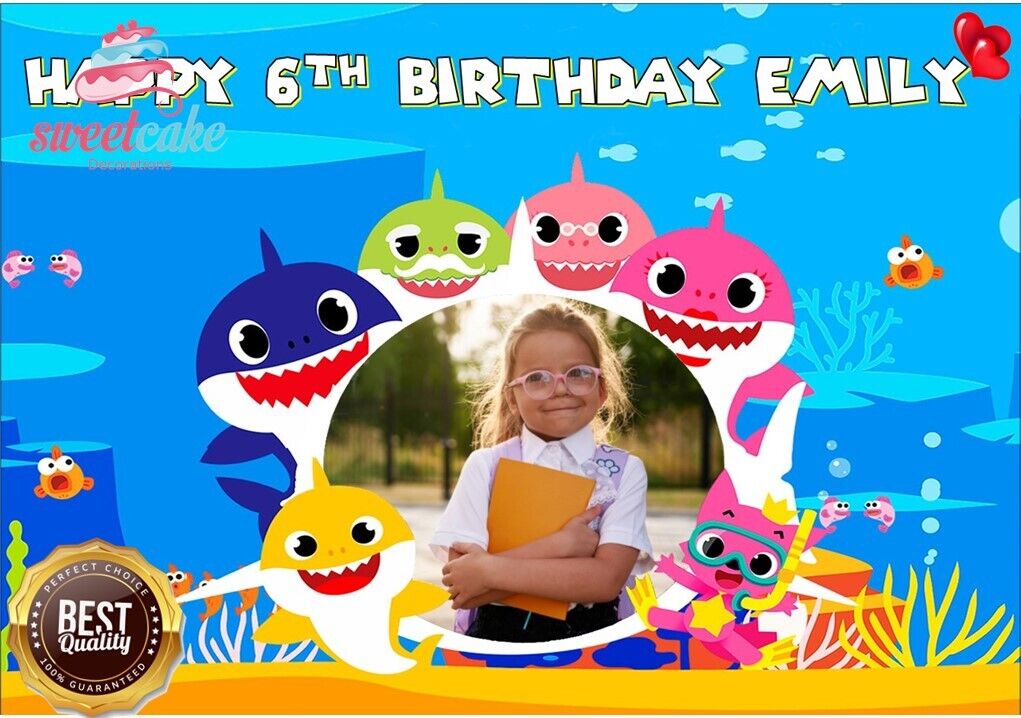 Baby Shark | Edible Cake Topper Your Own Photo Costco Size Quality Icing Sheets