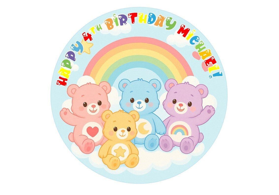 Sweet Cuddle Bears Edible Cake Topper –High Quality Icing Sheet or Wafer Card