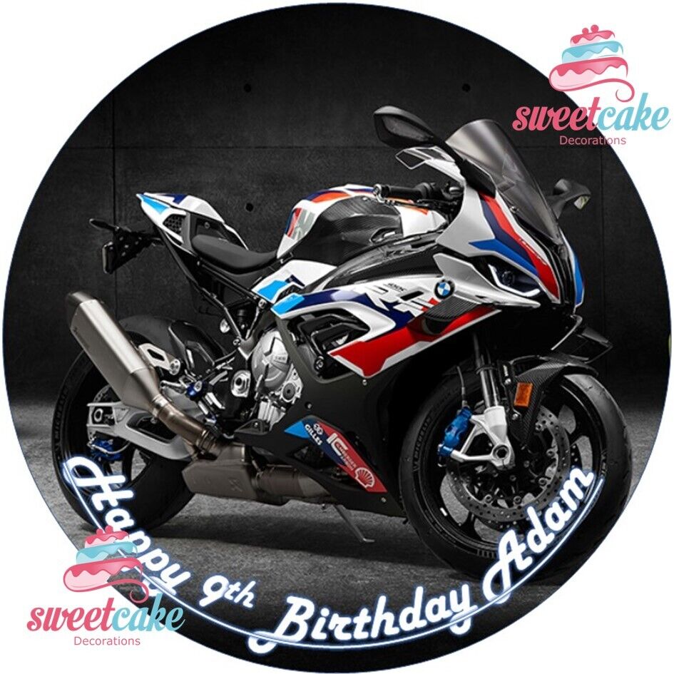 Superbike Motorbike Cake Topper | Personalised Edible Icing Sheet or Wafer Card