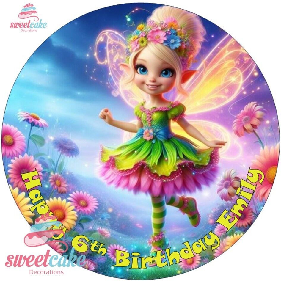 FAIRY | Personalised Edible Cake Topper on Icing Sheet or Wafer Card