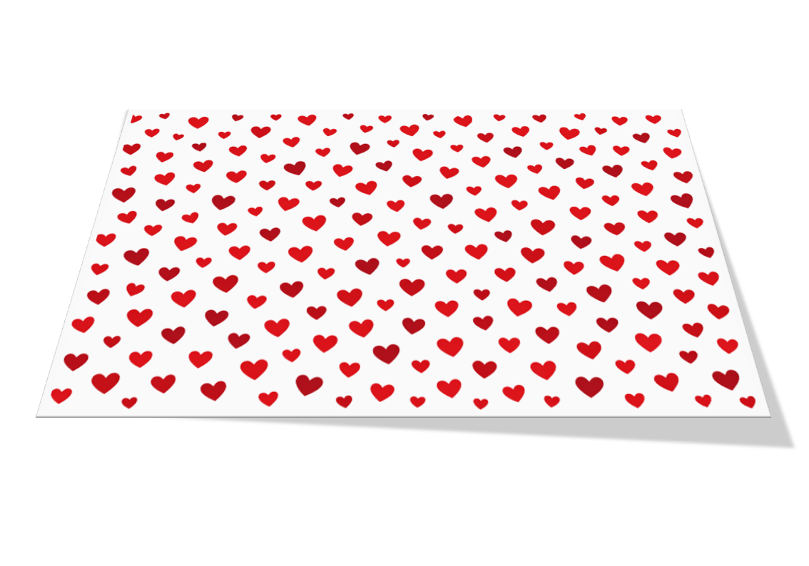 Scattered Red Hearts Cake Wrap – Classic – A4 Icing Sheet
