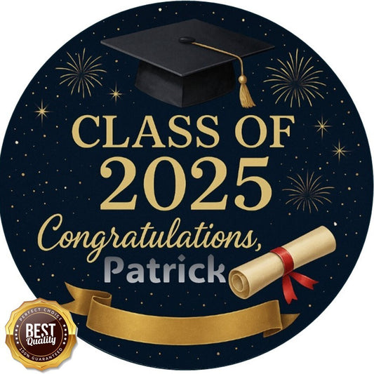 Class of 2025 Graduation Edible Cake Topper – Celebrate with Style!