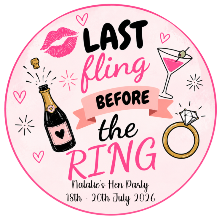 Hen Party Edible Cake Topper – Perfect for the Bride-to-Be!