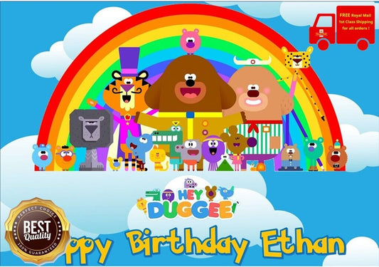 Hey Duggee Cake Topper | Edible Icing Sheet Round or Costco Cake Size