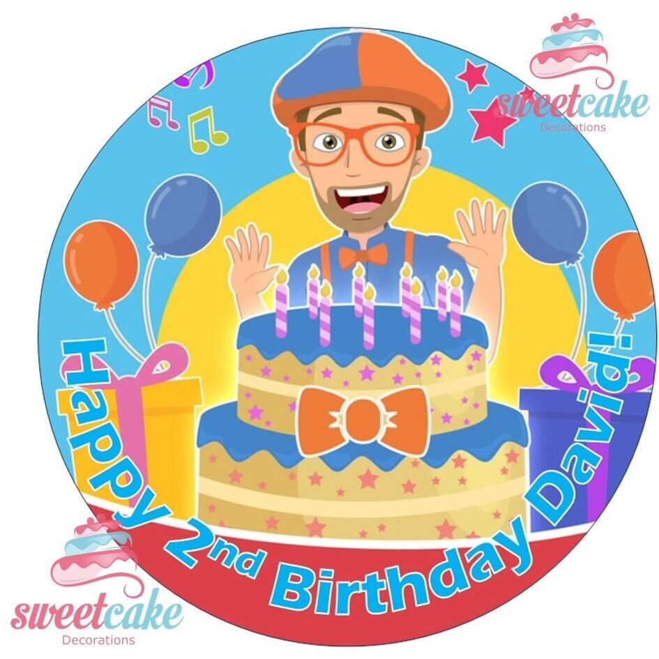 Mr Blippi | Personalised Edible Cake Topper on Icing Sheet or Wafer Card