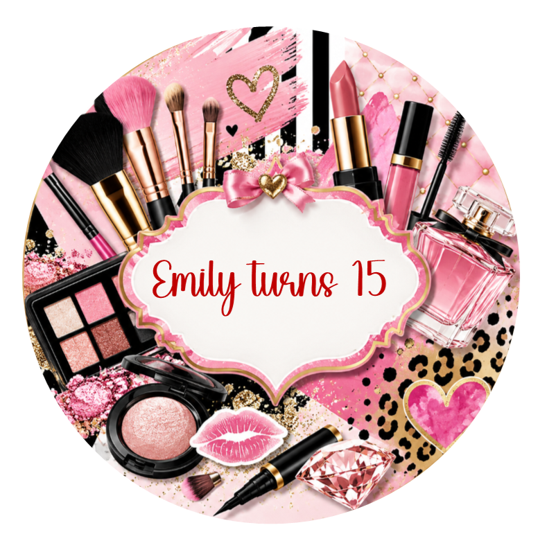 Personalised Makeup Edible Cake Topper – Beauty & Cosmetics Birthday