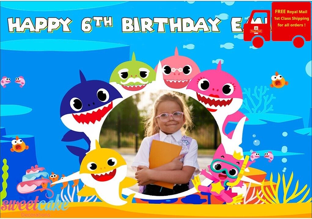 Baby Shark | Edible Cake Topper Your Own Photo Costco Size Quality Icing Sheets