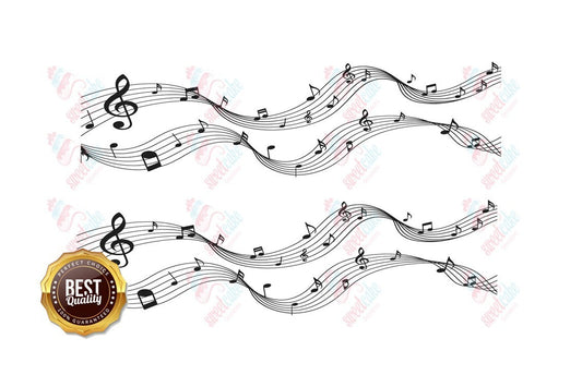 Music Notes Edible Cake Stripes – Icing Sheet Side Wrap (2 Strips)