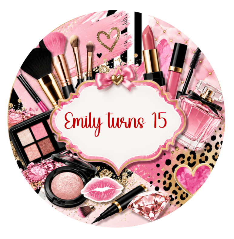 Personalised Makeup Edible Cake Topper – Beauty & Cosmetics Birthday