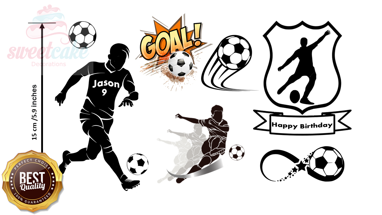 FOOTBALL Personalised High Quality Edible Cake Toppers  A4 Icing or Wa