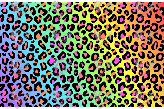 Rainbow Leopard Print Pattern Edible Cake Wrap – A4 Icing Sheet –