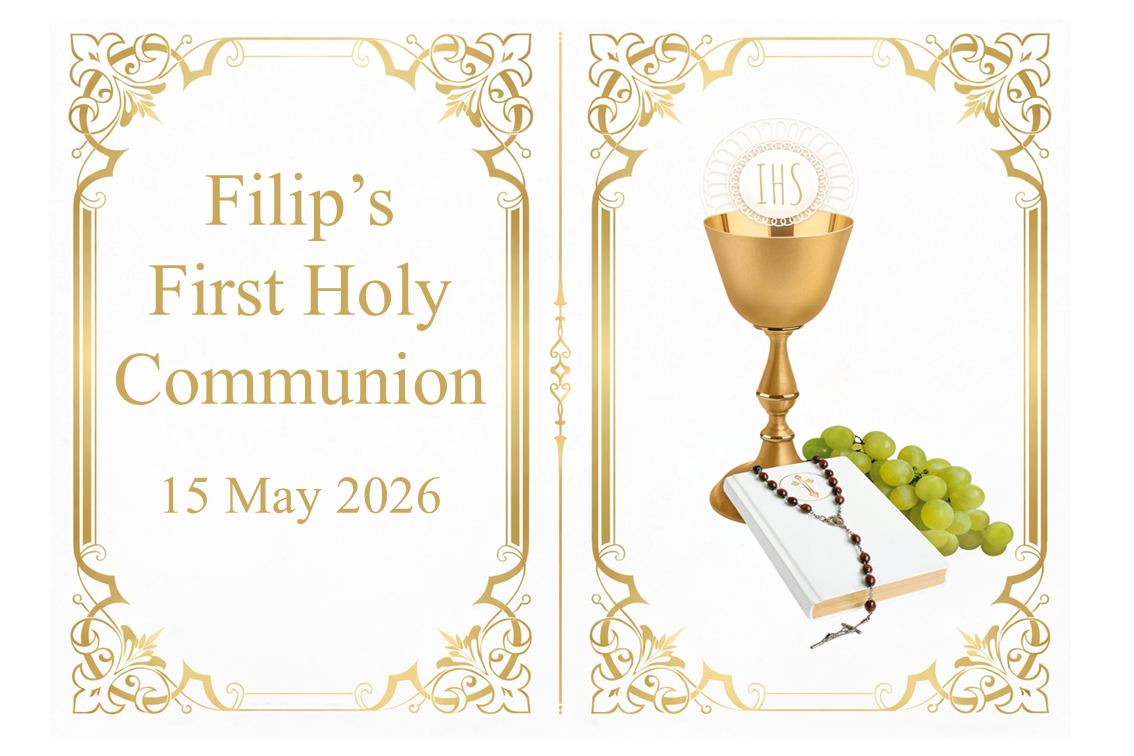 First Holy Communion Edible Cake Topper  Gold Chalice Design - Persona