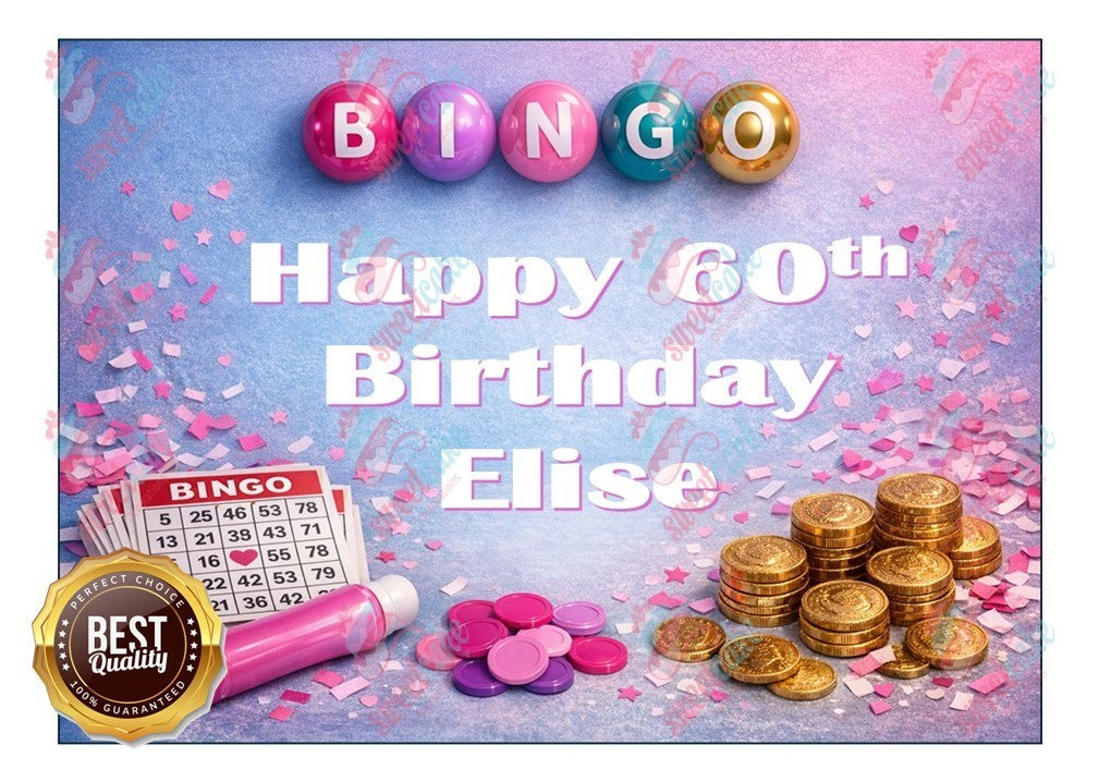 Bingo Edible Cake Topper – Perfect for Bingo Lovers!
