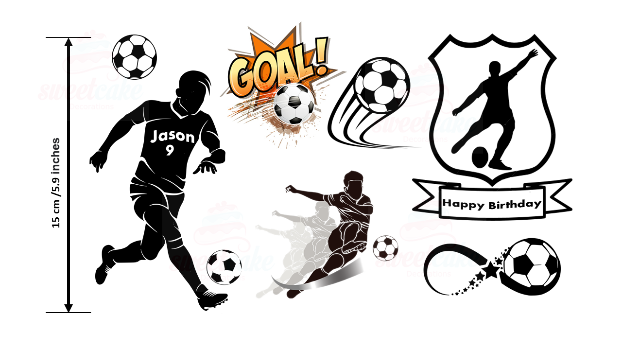 FOOTBALL Personalised High Quality Edible Cake Toppers  A4 Icing or Wa