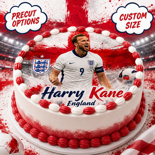 Harry Kane England Football Birthday Edible Cake Topper Personalised