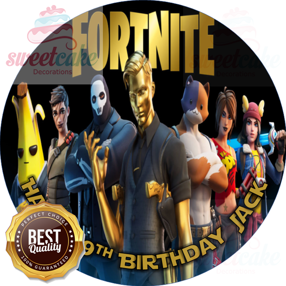 FORTNITE Personalised Edible Cake Topper | Icing Sheet or Wafer Card