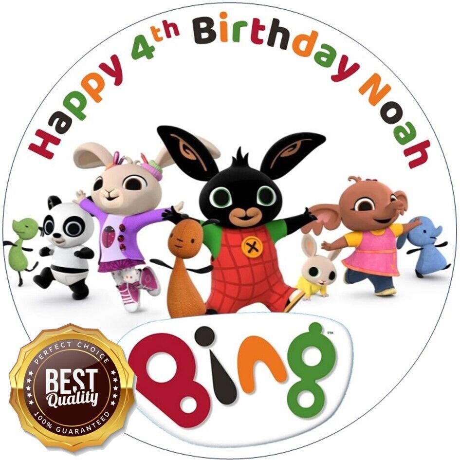 Bing Edible Cake Topper Personalized Icing Sheet or Wafer Card