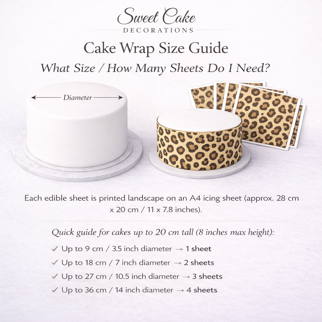 LV Style Edible Cake Wrap – A4 Icing Sheet (4 Designs Available)