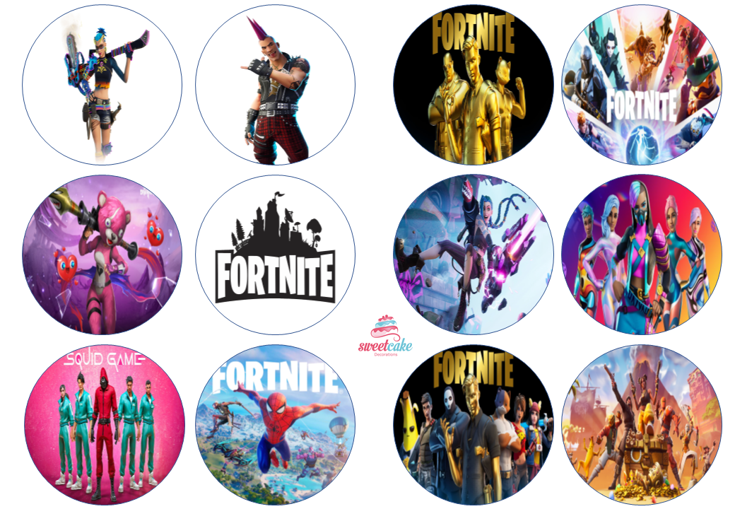 Fortnite Edible Cake Topper / Cupcake Toppers – Personalised