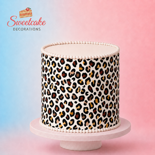 Multi-Colour Leopard Print Pattern Edible Cake Wrap – A4 Icing Sheet
