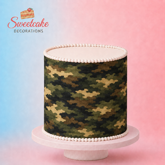 Military Camouflage Cake Wrap – A4 Edible Icing Sheet