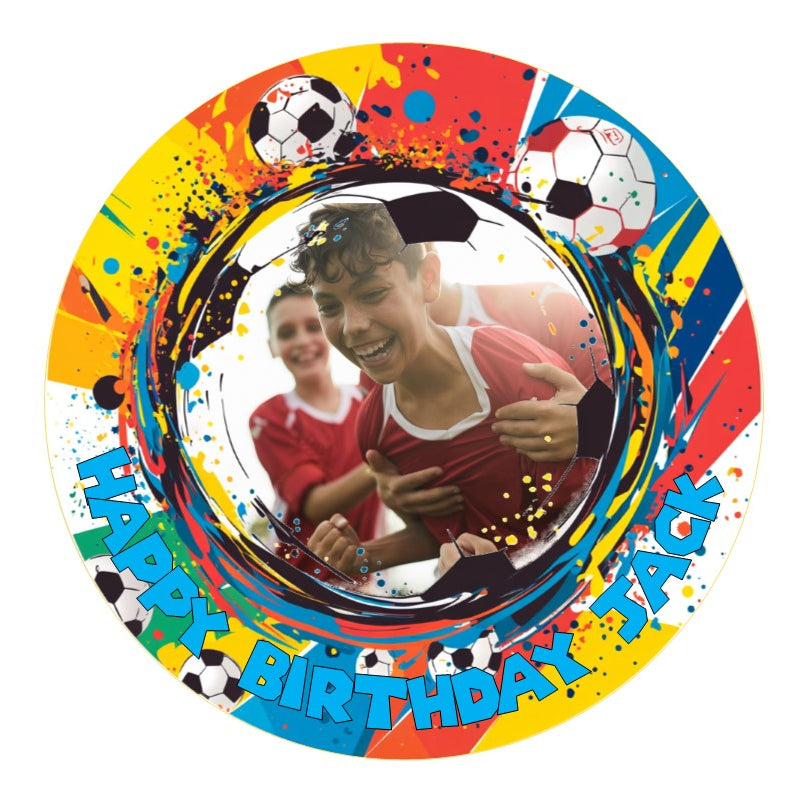 Football Celebrations Edible Cake Topper – Personalised with Your Photo
