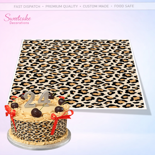 Leopard Print Pattern Edible Cake Wrap – A4 Icing Sheet
