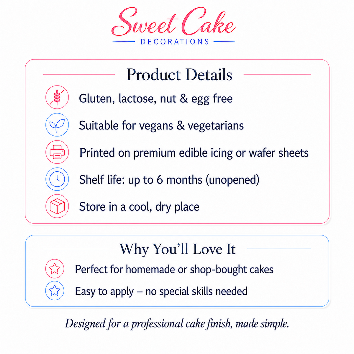 Sweet Cake Decorations product details